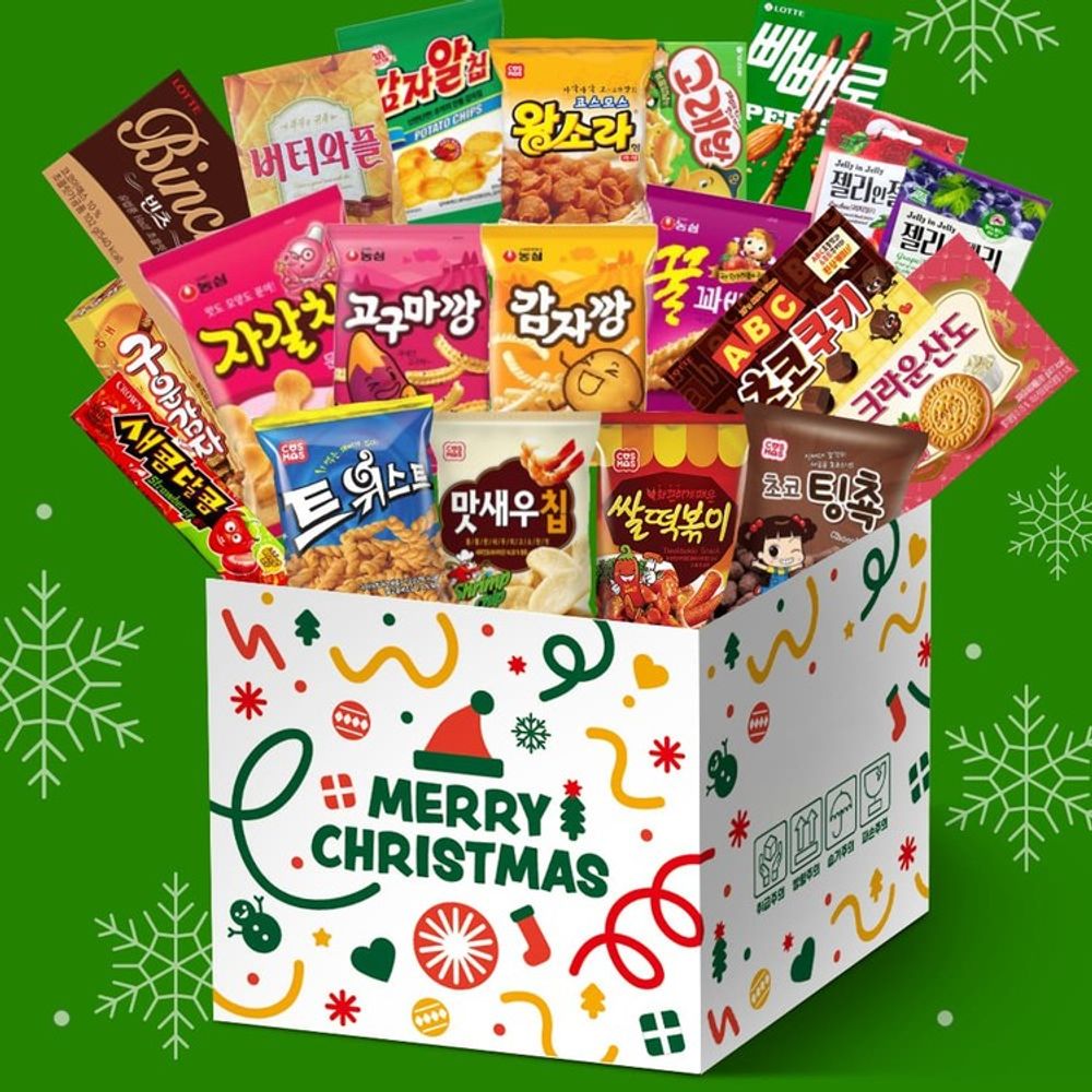 [Wefun] Snack24 Merry Christmas & Happy New Year Snack Gift Set – Premium Box with Sweet & Popular Treats