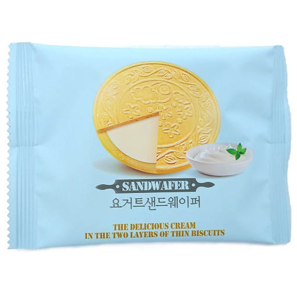 [CLOVER] Withcook Yogurt-Flavored Sand Wafer 8g x 30pcs – Premium Snack, Light & Crispy Treat, Kids' Snack – Made in Korea