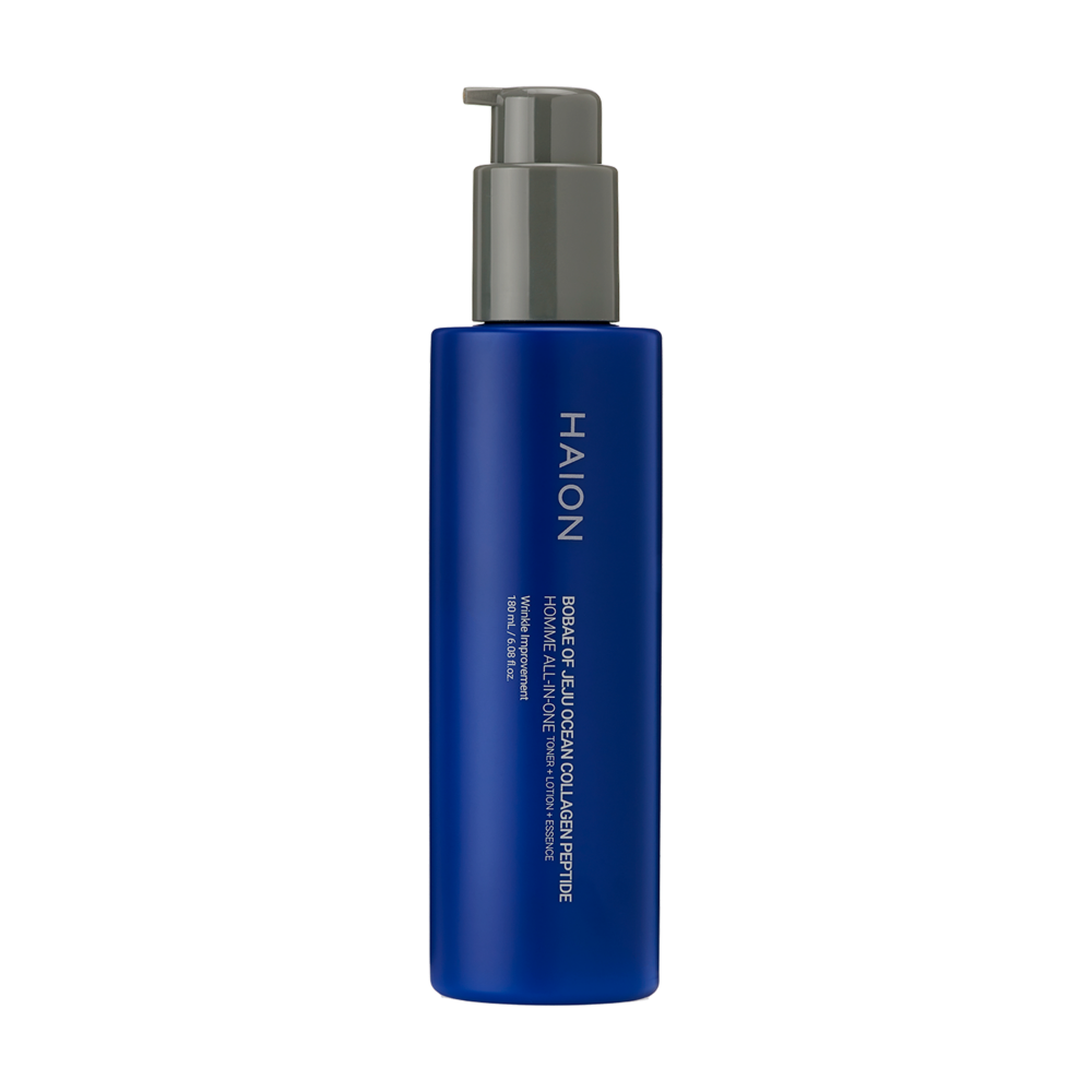 [HAION] BOBAE OF JEJU OCEAN COLLAGEN PEPTIDE HOMME ALL-IN-ONE - TONER + LOTION + ESSENCE 180mL - Moisturizing, Conditioning non-irritatingJEJU organic natural ingredients Turmeric, Seaweed Extract - Made in Korea