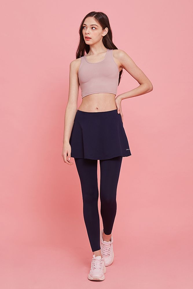 [Essential] CLWP9092 Flare Skirt Leggings Navy, Yoga Pants, Workout Pants For Women _ Made in KOREA