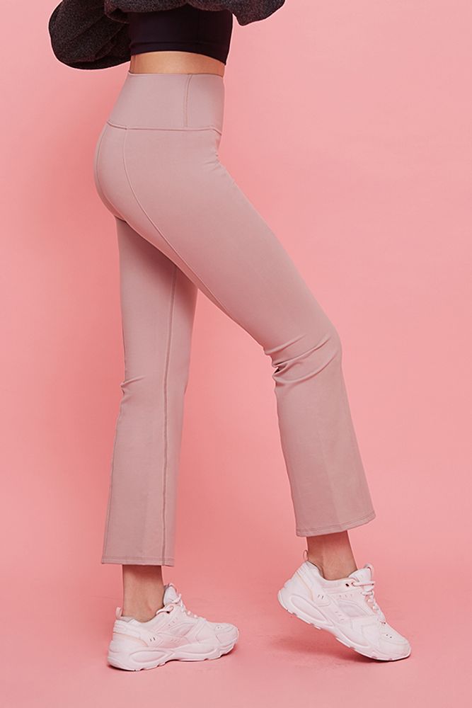 AirFlawless] Y Zone Free Ankle Boots-cut Pants Pink-Beige