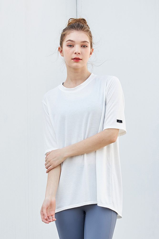 [Cielcoco] CLWT8080 Open back T-shirt_ White_  short-sleeved T-shirt, summer shirt, sweatshirt, sportswear, indoor wear, women's fashion _ Made in KOREA