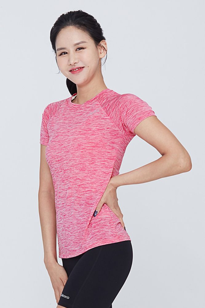 [Cielcoco] CLWT8020 Basic Reglan T-shirt Hot Pink, Gym wear, Sweats, Sportswear, Jogging Clothes, T-shirts, Fashion Sportswear, Casual tops For Women _ Made in KOREA