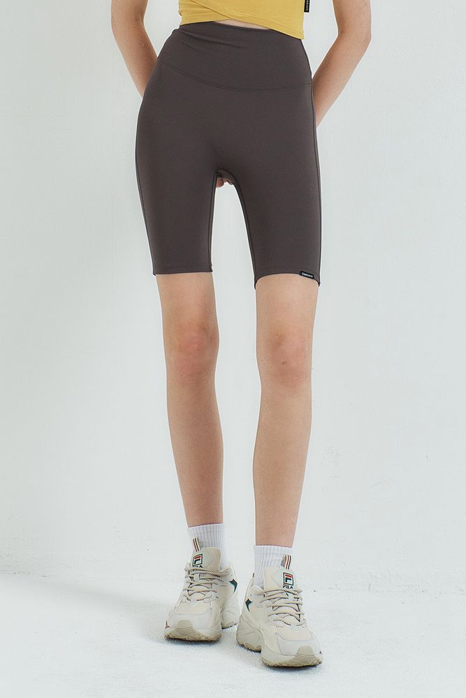 Cielcoco Ultimate CLWP3013 Tension Up Biker Shorts High Gauge Non See Through Activewear _ BROWN _ Made in Korea