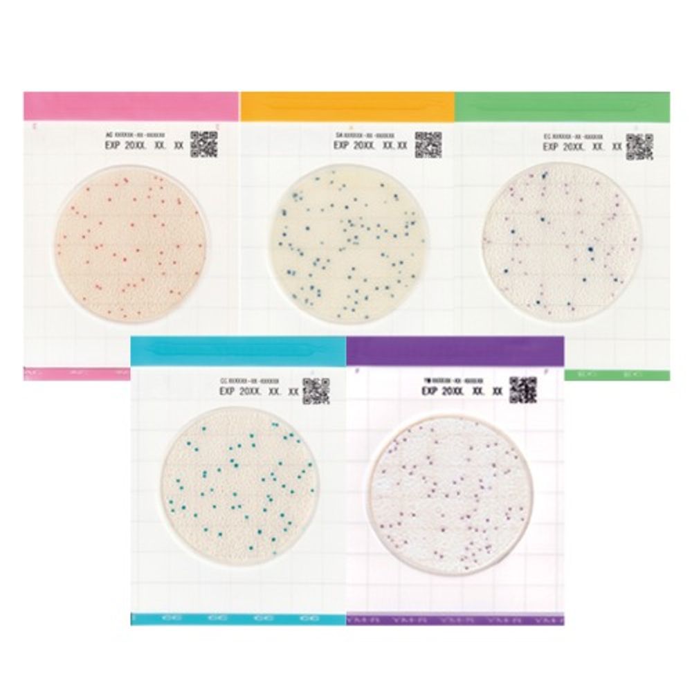 [Sanigen] 5 kinds of easy plates AC EC CC SA YM Dry Media Film Media_Microbial Dry Film, Easy Plate, Culture Paper, Rapid Detection Kit, Colony Counting _Made in Korea