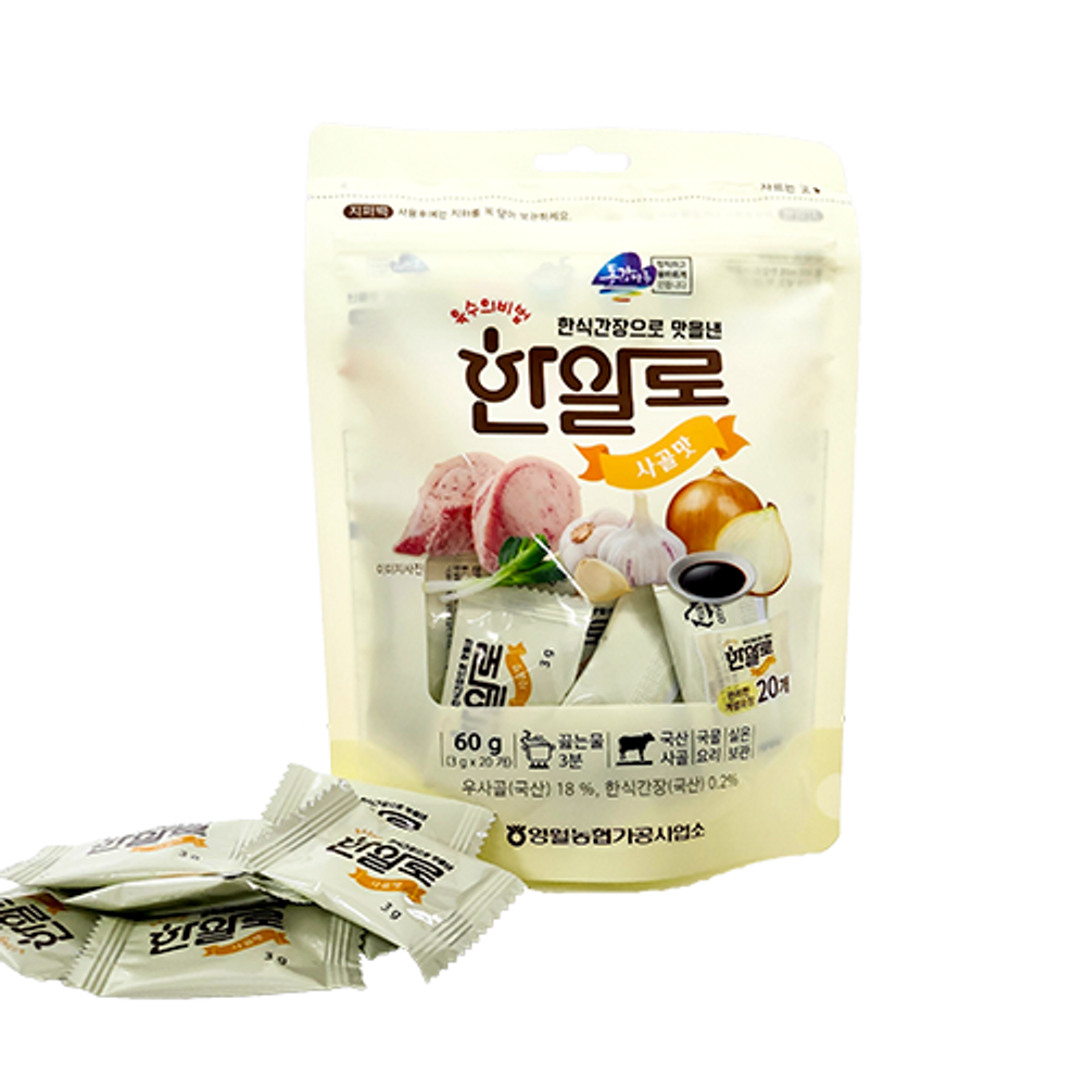 [Donggang Maru] Hanalro Broth Beef Bone Flavor (3g*20pcs) – Easily Create Deep and Rich Korean Beef Bone Broth – Made in Korea