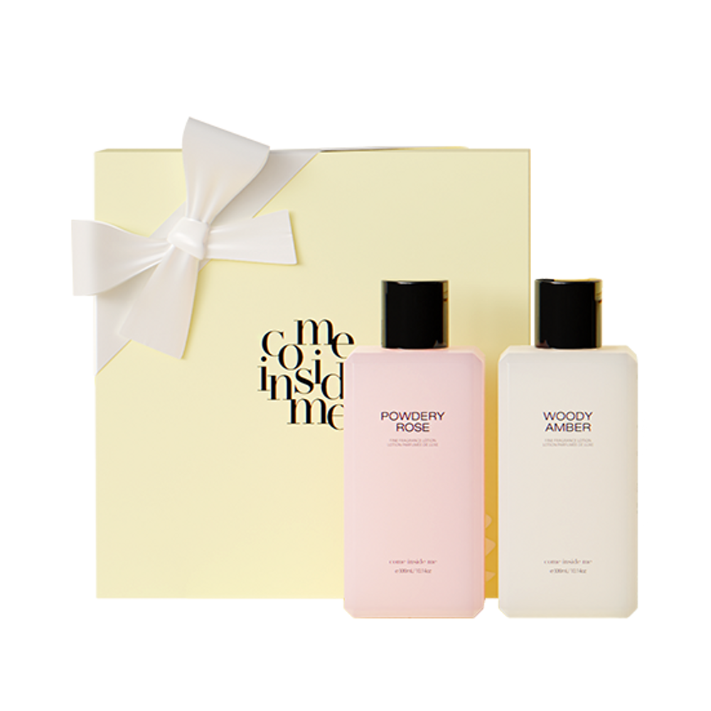[Come Inside Me] Body Lotion Set (Powdery Rose, Woody Amber) 300ml_Body Perfume, Hydration, Nutrition, Musk, Floral_made in Korea