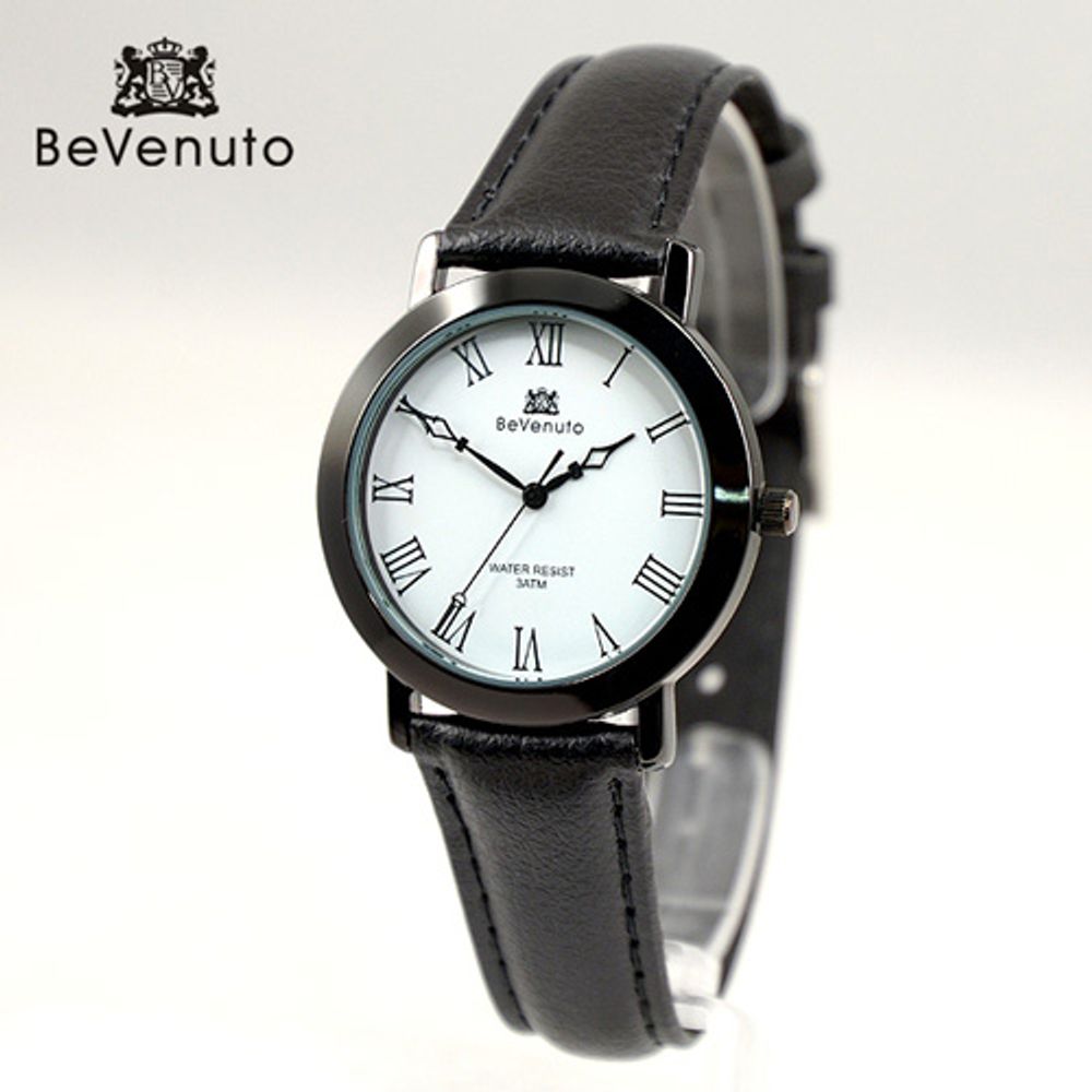 [BeVenuto] BV-SWBR1 Top Simple Leather Watch _ Fashion Business Watches With Leather Watch, 3 ATM Waterproof, Made in Korea