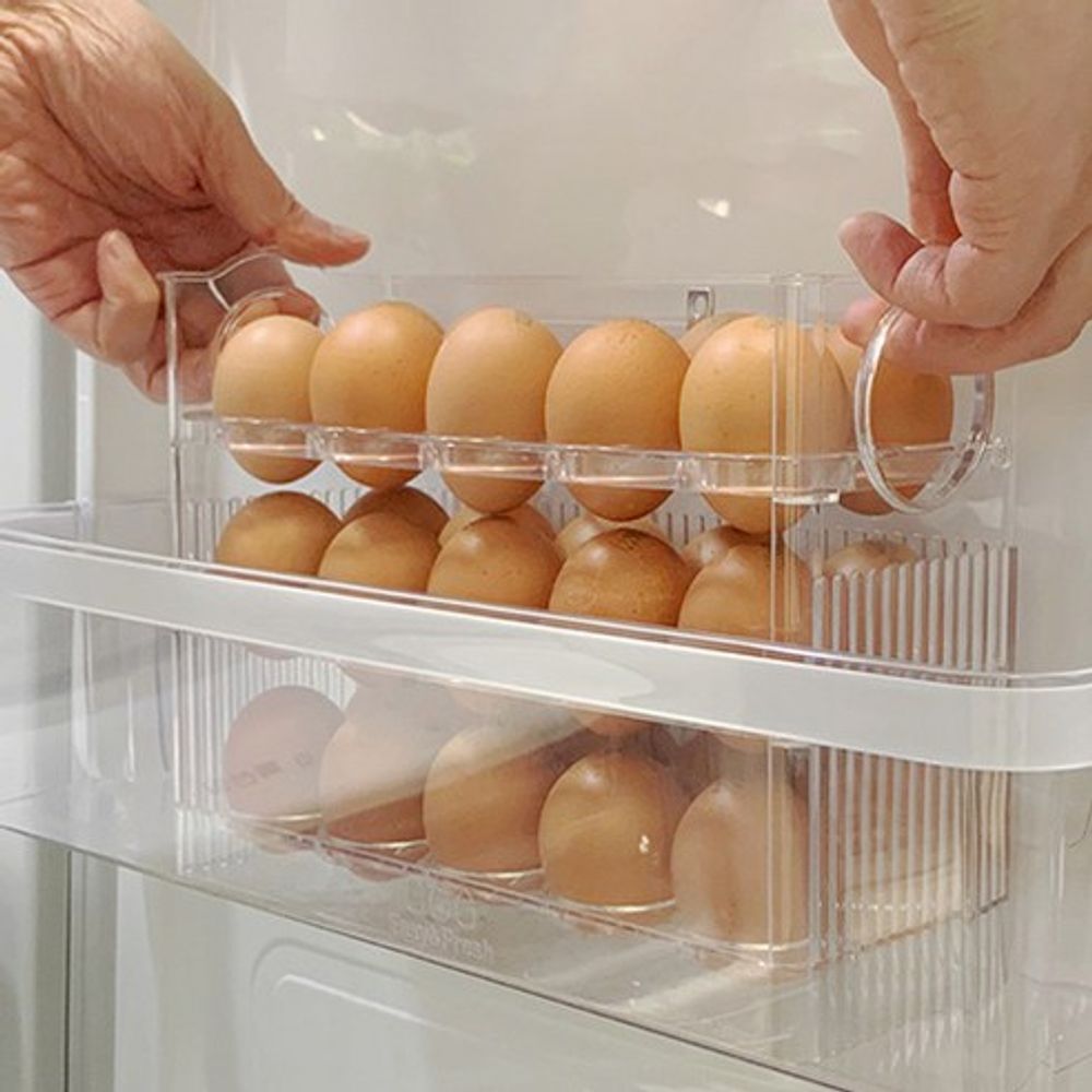 Fresh-keeping Eggs Container Case 3-Layer Flip Egg Storage Box For Fridge  Door Egg Organizer Rack Refrigerator Egg Holder Tray