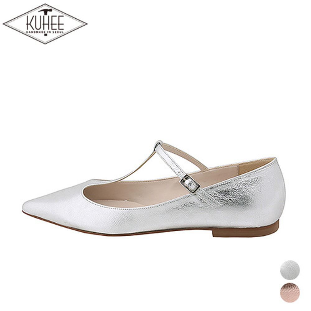 [KUHEE] Flat_7072_1cm T strap_ Flat Shoes for women with Comfort, Girl's Fashion Shoes, Soft Slip on, Handmade, Sheepskin _ Made in Korea
