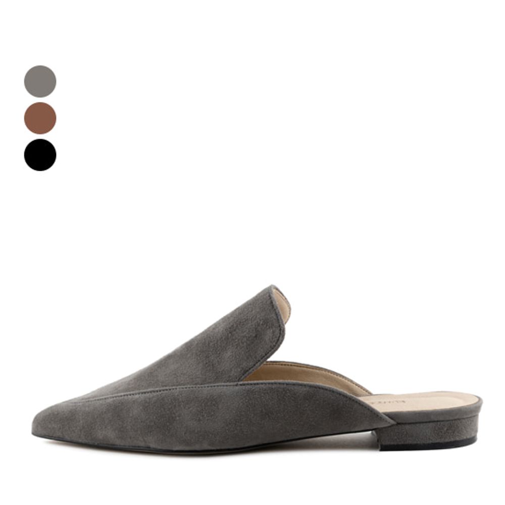 [KUHEE] Bloafer 9338K 1.5cm - Sheepskin Suede Loafer Mules Handmade - Made in Korea