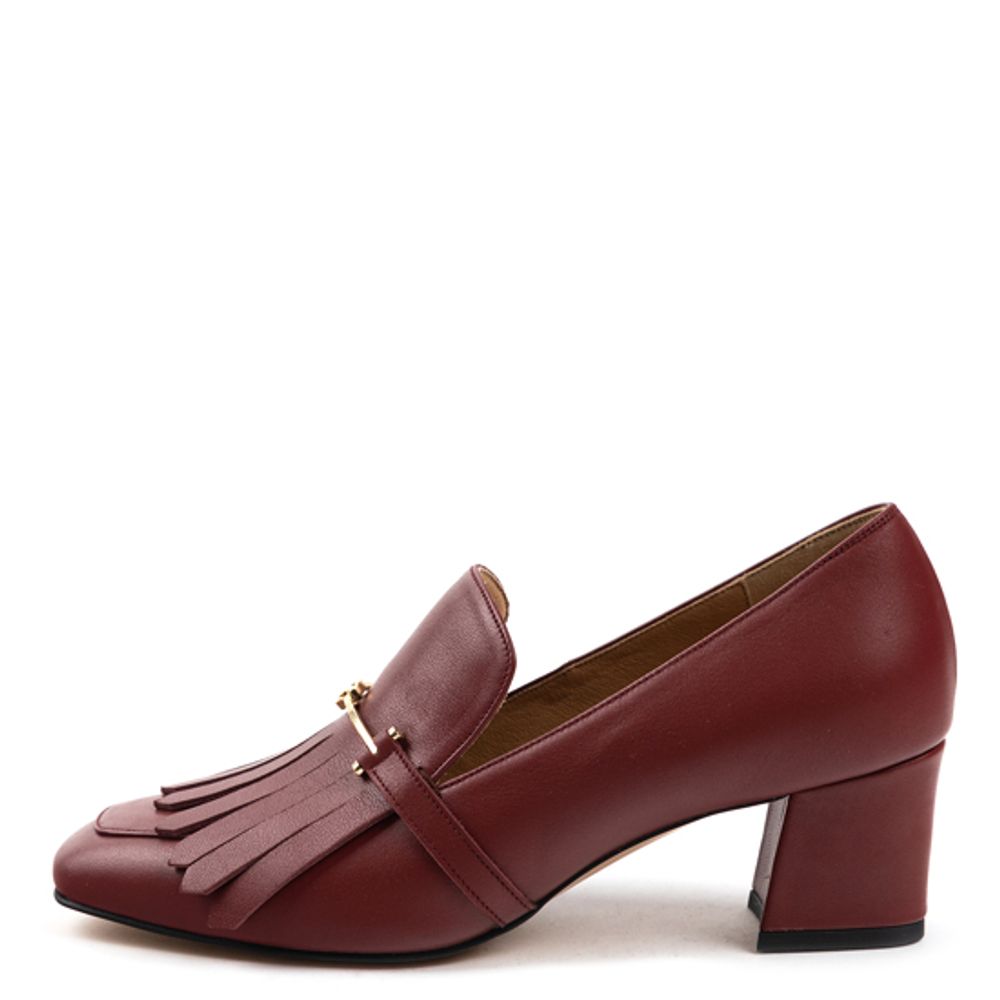 [KUHEE] Loafers 8312K 5cm - Women's Classic Cowhide Shoes Middle Heel Handmade Shoes - Made in Korea