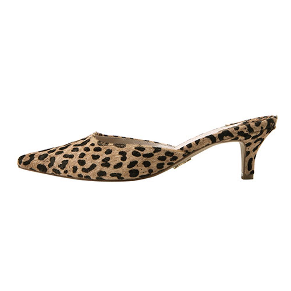 KUHEE] Leopard Calf hair Skin Mule 5cm(7042-1)