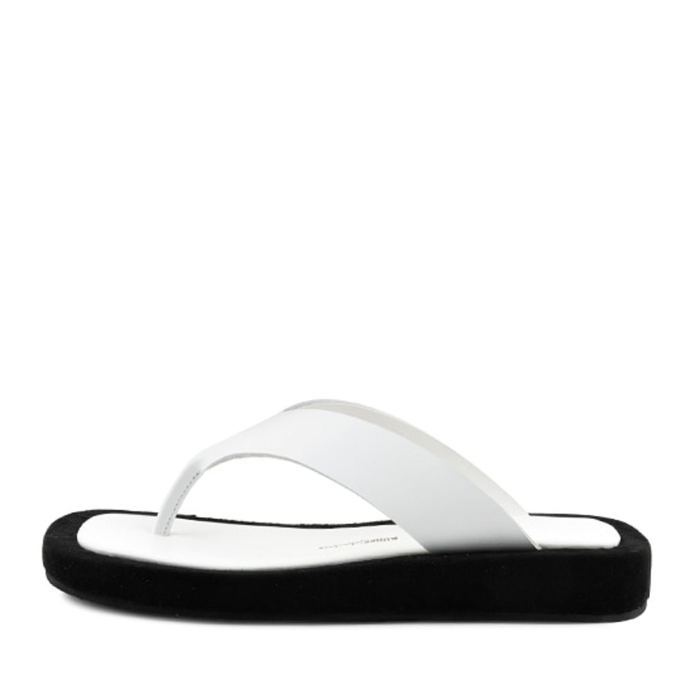 【COSYHARU】Black & White Whole Heel Slippers Flip-Flops — Cow By Bear