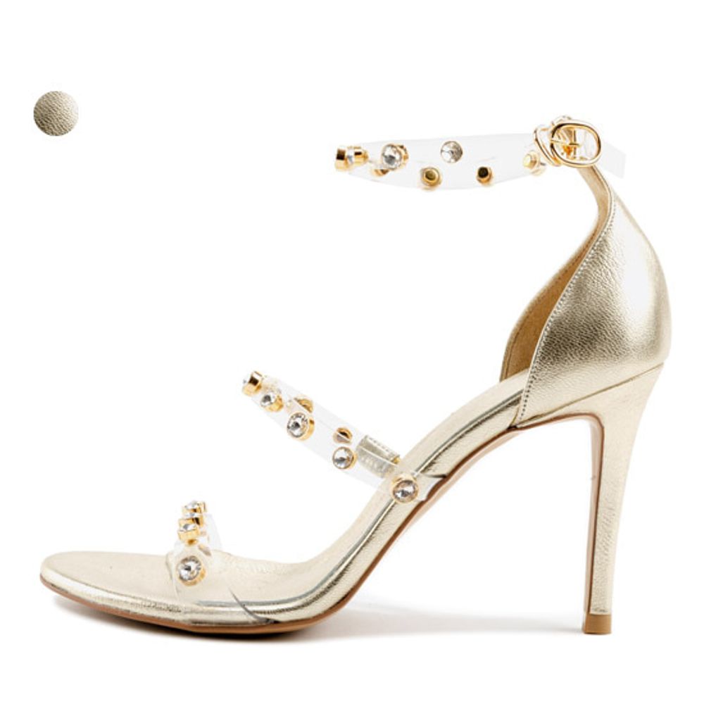 [KUHEE] Sandals 9119K 9cm-High Heel Clear Strap Open Toe Wedding Party Shoes Jewelry - Made in Korea