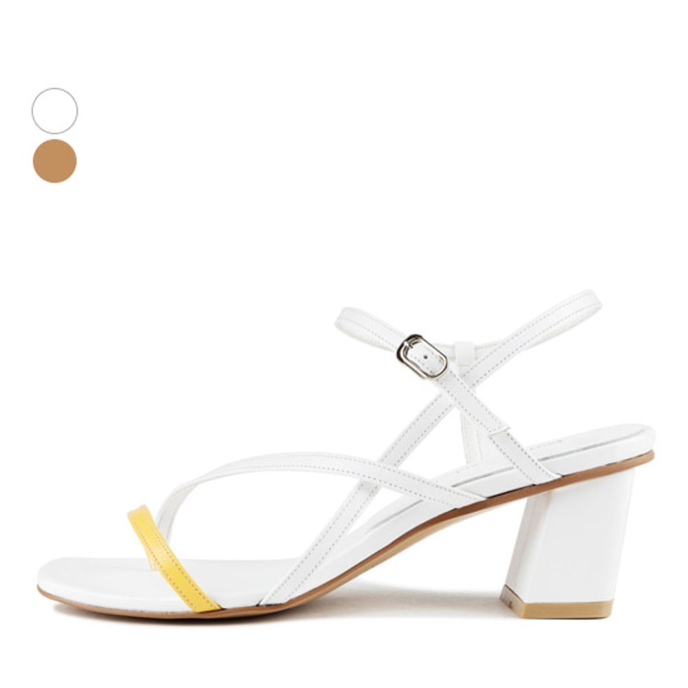 [KUHEE] Sandals 9138K 5cm-Open Toe Strap Middle Heel Summer Daily Handmade Shoes - Made in Korea