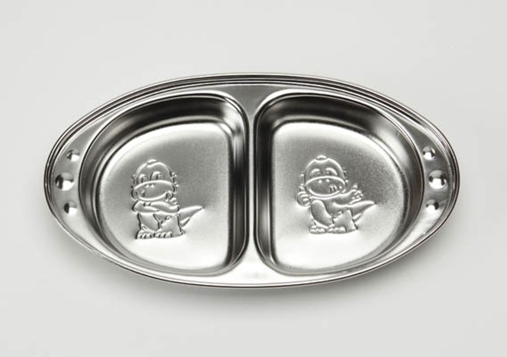 [Solingen] Dinosaur Snack Plate for Infants Stainless Steel_2, Stainless Steel (27) _ Made in KOREA