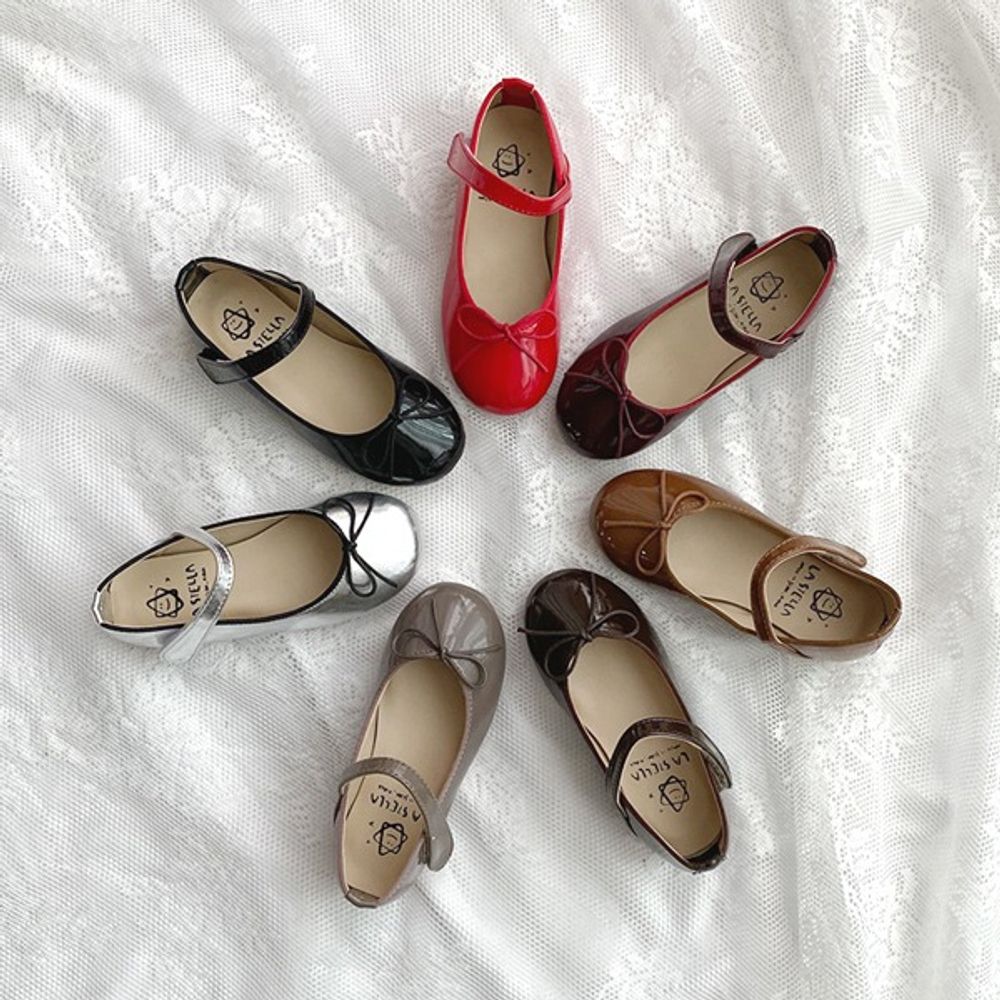 Girls Dress Shoes Closed Toe Flats Ankle Strap Princess Ballet Flat