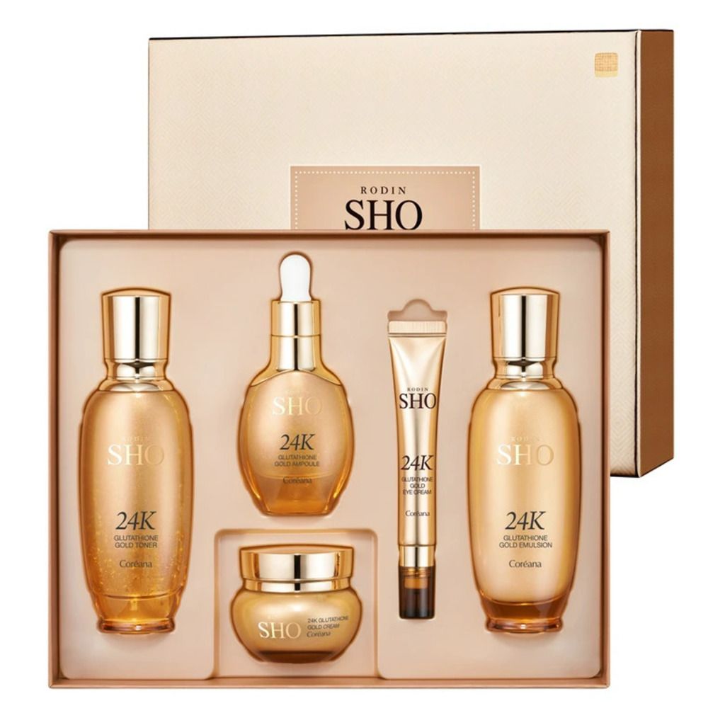 Coreana Rodin Show 24K Glutathione Gold 5-Piece Set – Radiant Firmness, Deep Hydration, Long-Lasting Moisture, Made in Korea