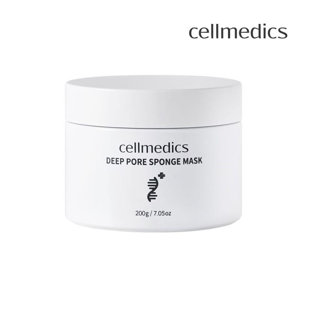 CELLMEDICS Deep Pore Sponge Mask 200g, Dermatologist Only, Sebum Exfoliation Care, Moisturizing, Brightening, Nourishing Skin - Made in Korea