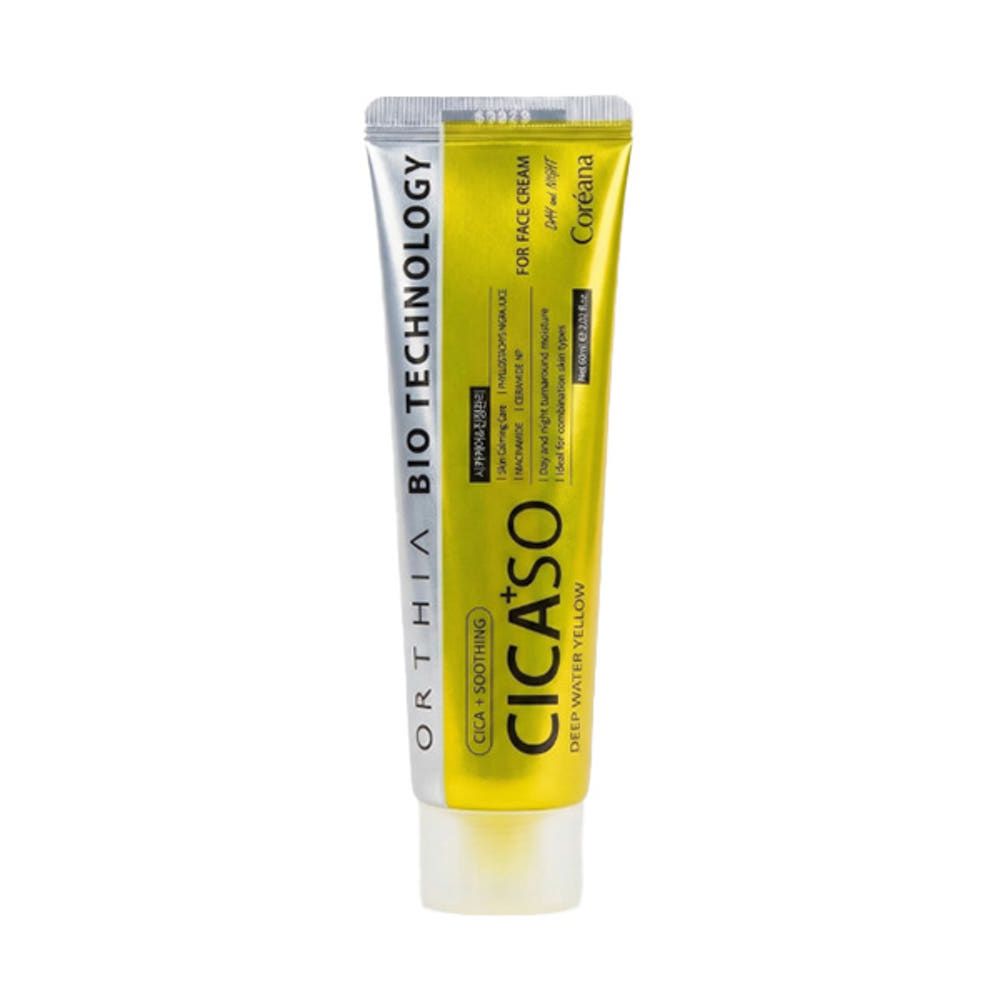 Coréana ORTHIA CICA+SO Deep Water Yellow Cream 60ml Soothing Hydration Radiant Firming Brightening Anti Aging _ Made in KOREA