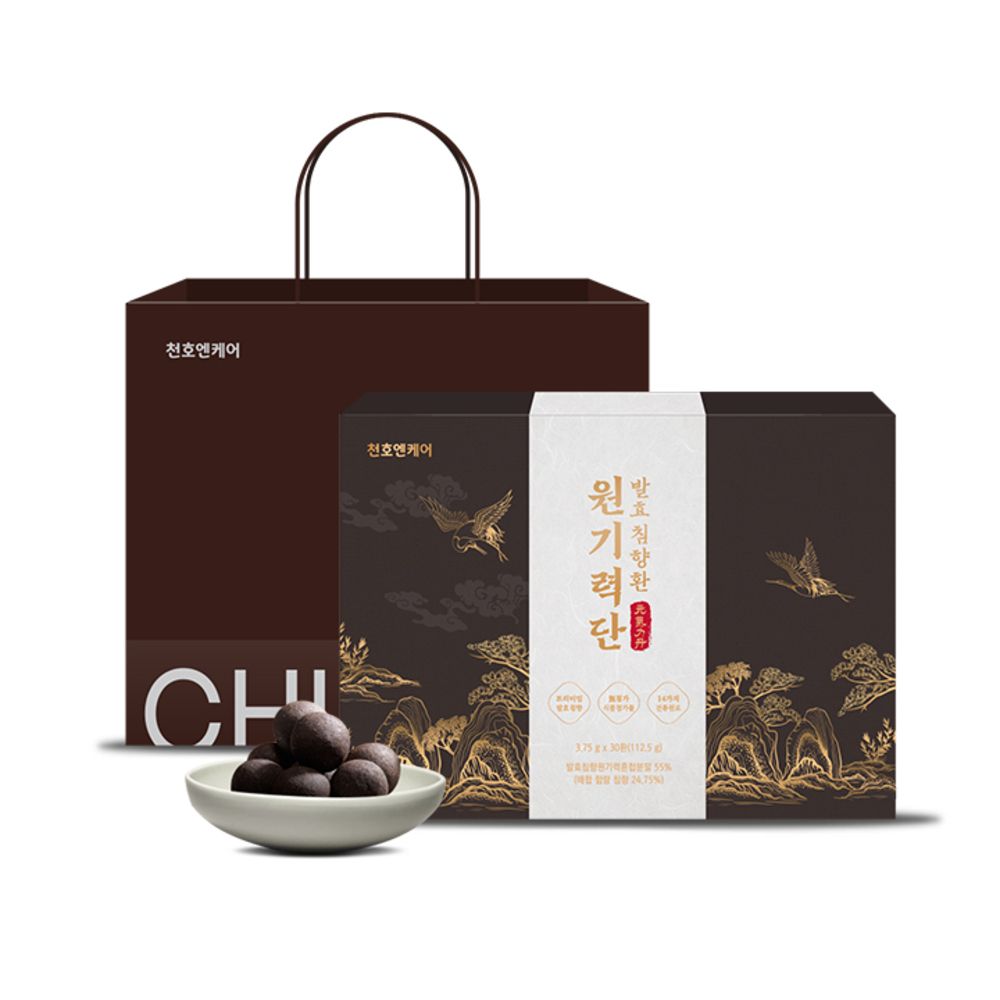 [ChunhoNcare] Premium Fermented Agarwood and Deer Antler Vitality Wonki-Ryuk-Dan Balls 3.75g 30 Count _ Made in Korea