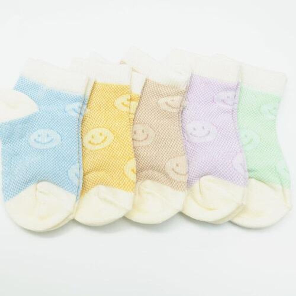 [Gienmall] Toddler Child Socks 5sets Ankle socks - Boys and Girls Pastel Baby Socks - Made in Korea