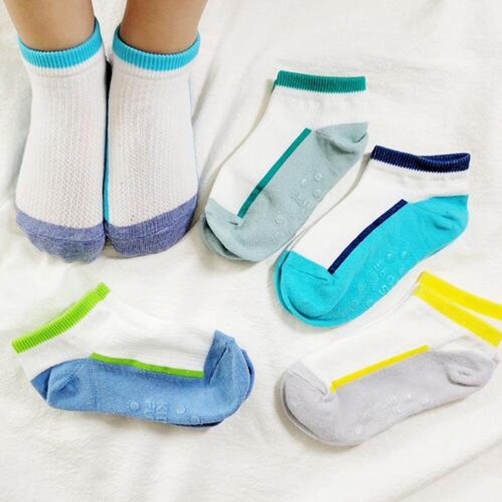 [Gienmall] Toddler Child Socks 5sets Ankle Socks - Boys Girls Lettering Baby Socks - Made in Korea