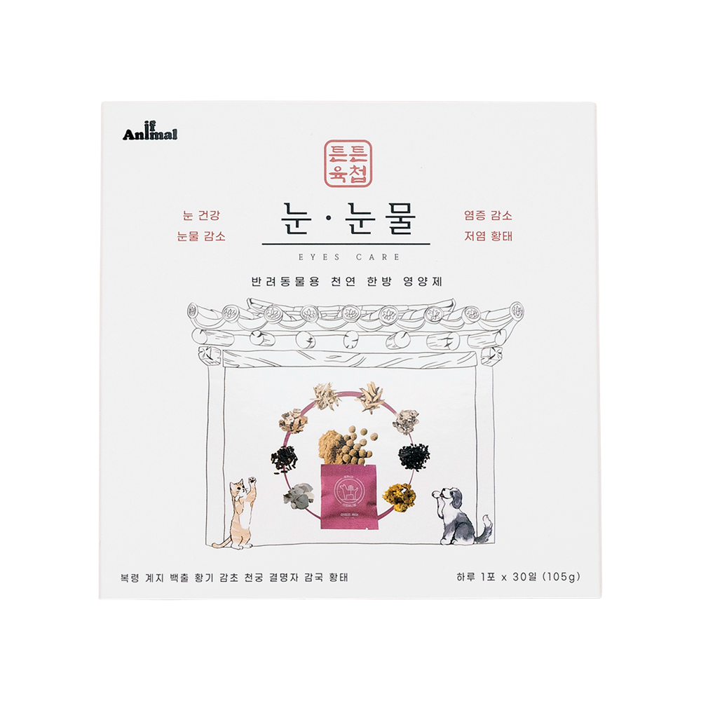 [IF-ANIMAL] Natural Herbal Nutritional Supplement for Pets - Eye Care, 30-Day, Eye Health, Reduction Of Tears And Inflammation - Made in Korea