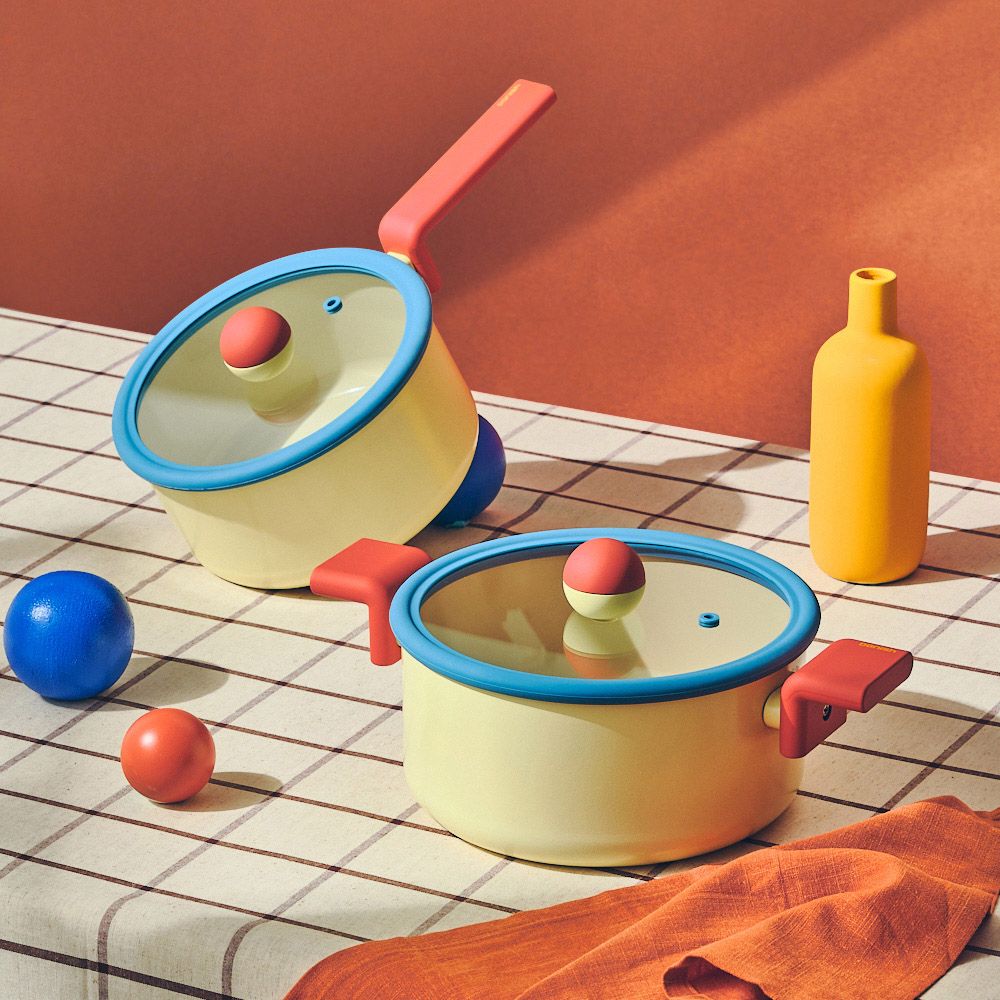 [NEOFLAM] Aluminum Cookware Danish Stockpot set(18cm Sauce Pan, 20cm Stock Pot)-Full Induction ceramic-Made in Korea