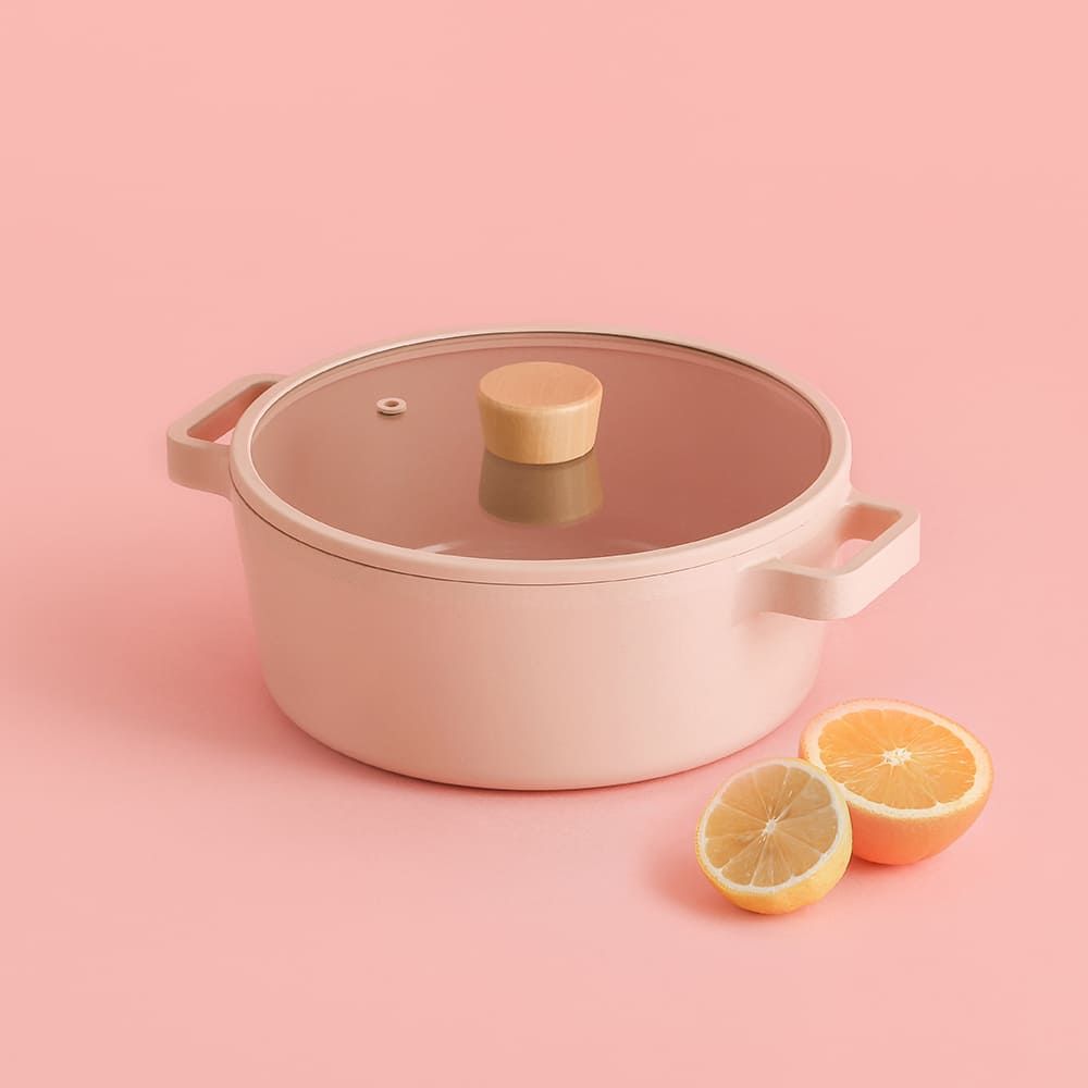 [Neoflam] FIKA OBJET Mini Peach 22cm Stockpot _ Stylish and Eco-Friendly Premium Cookware  _Made in Korea