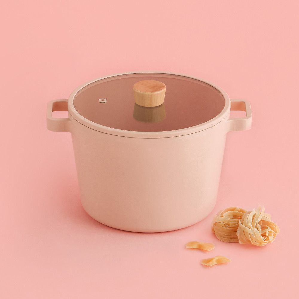 [Neoflam] FIKA OBJET Mini Peach 22cm Deep Stockpot _ Stylish and Eco-Friendly Premium Cookware  _Made in Korea