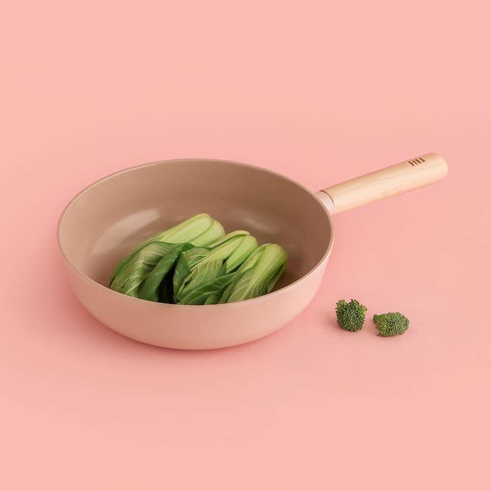 [Neoflam] FIKA OBJET Mini Peach 26cm Wok_ Stylish and Eco-Friendly Premium Cookware  _Made in Korea