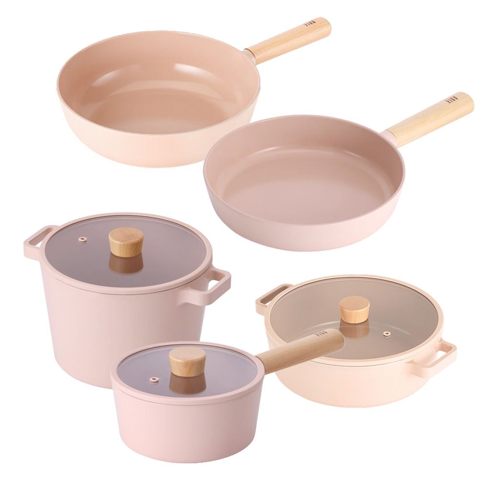 [Neoflam] FIKA OBJET Mini Peac 5-Piece Set (18cm Saucepan + 22cm Stockpot + 22cm Deep Stockpot + 26cm Frying Pan + 26cm Wok) _ Stylish and Eco-Friendly Premium Cookware  _Made in Korea