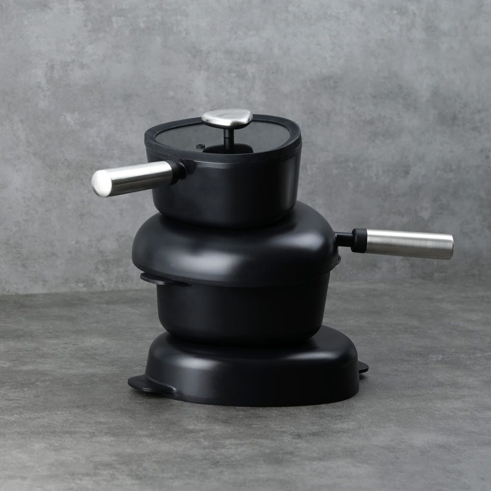 NEOFLAM FIKA APEX Black IH Induction 4-Piece Cookware Set (18cm Saucepan + 20cm Casserole + 22cm Stew Pot + 24cm Frying Pan)