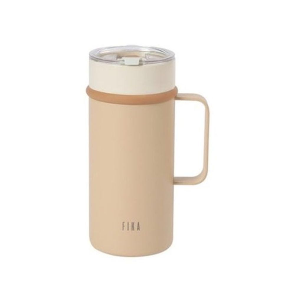 NEOFLAM FIKA Lips Ceramic Tumbler Mug 16oz (473ml) – Beige _ A Full Ceramic-Coated Tumbler that Preserves Pure Flavor