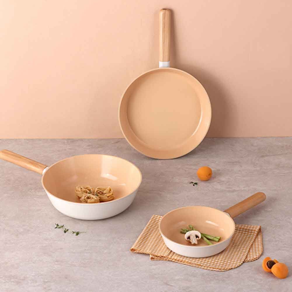 NEOFLAM Breeze IH Ceramic Frypan 3-Piece Set – Durable Forged Nonstick IH Pans with Safe Ceramic Coating (20cm, 28cm, 28cm Deep Pan) _ Made in Korea