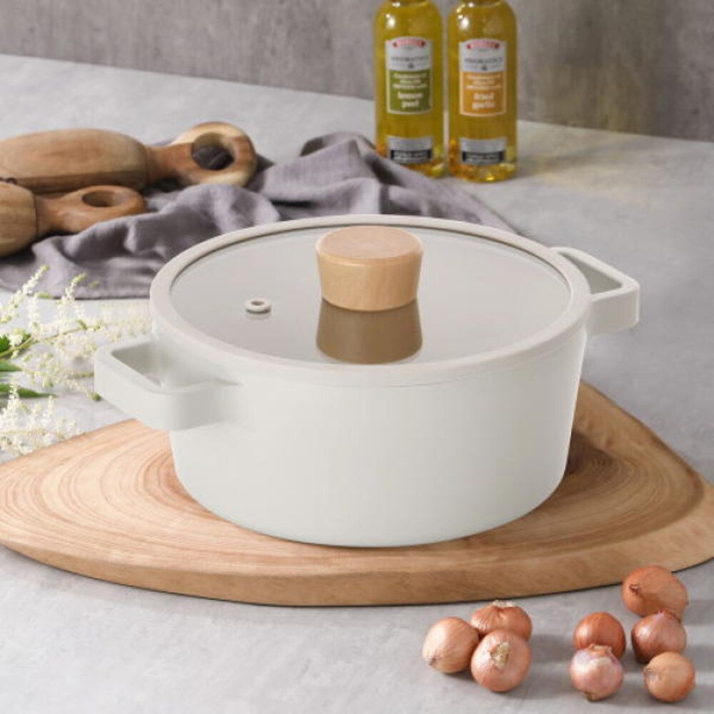 NEOFLAM Fika 18cm Casserole Pot _ Swedish-Inspired Design & Healthy Ceramic Cookware _ Made in Korea