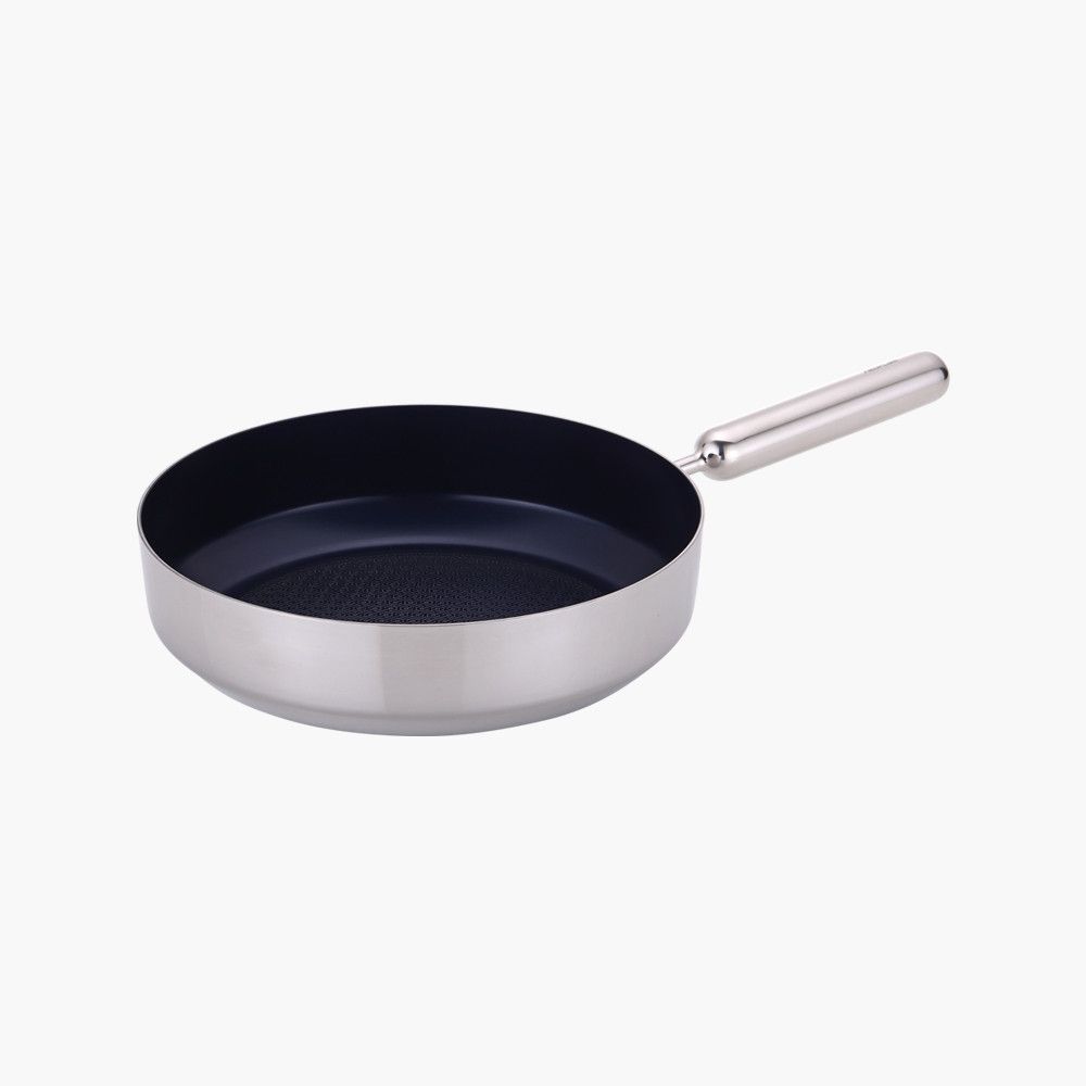 NEOFLAM EDGE Stainless Steel IH Wok Pan 28cm – Blue _ Tri-Ply Stainless Steel Induction Wok for Stir-Fry Cooking