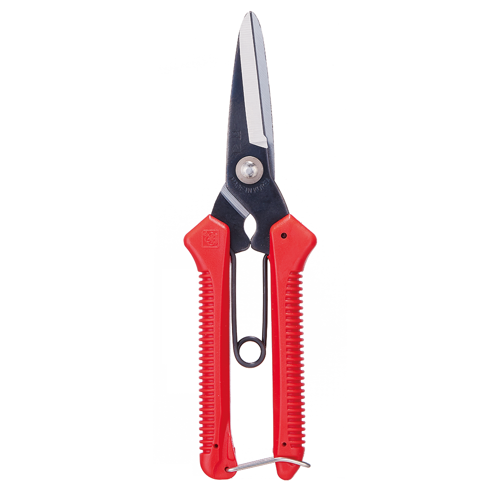 [HWASHIN] Multi-purpose Scissors P-220(190MM), Carbon Tool Steel SK-5, Electroless Nickel Plating, 3 Colors (Red, Blue, Yellow Random Shipping) - Made in Korea