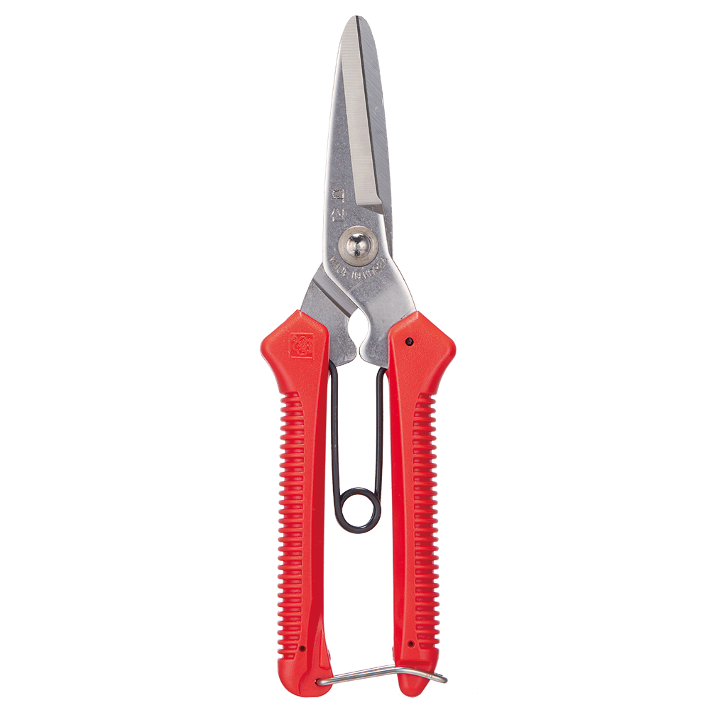 [HWASHIN] Multi-purpose Scissors P-300(190MM), Carbon Tool Steel SK-5, Electroless Nickel Plating, 3 Colors (Red, Blue, Yellow Random Shipping) - Made in Korea
