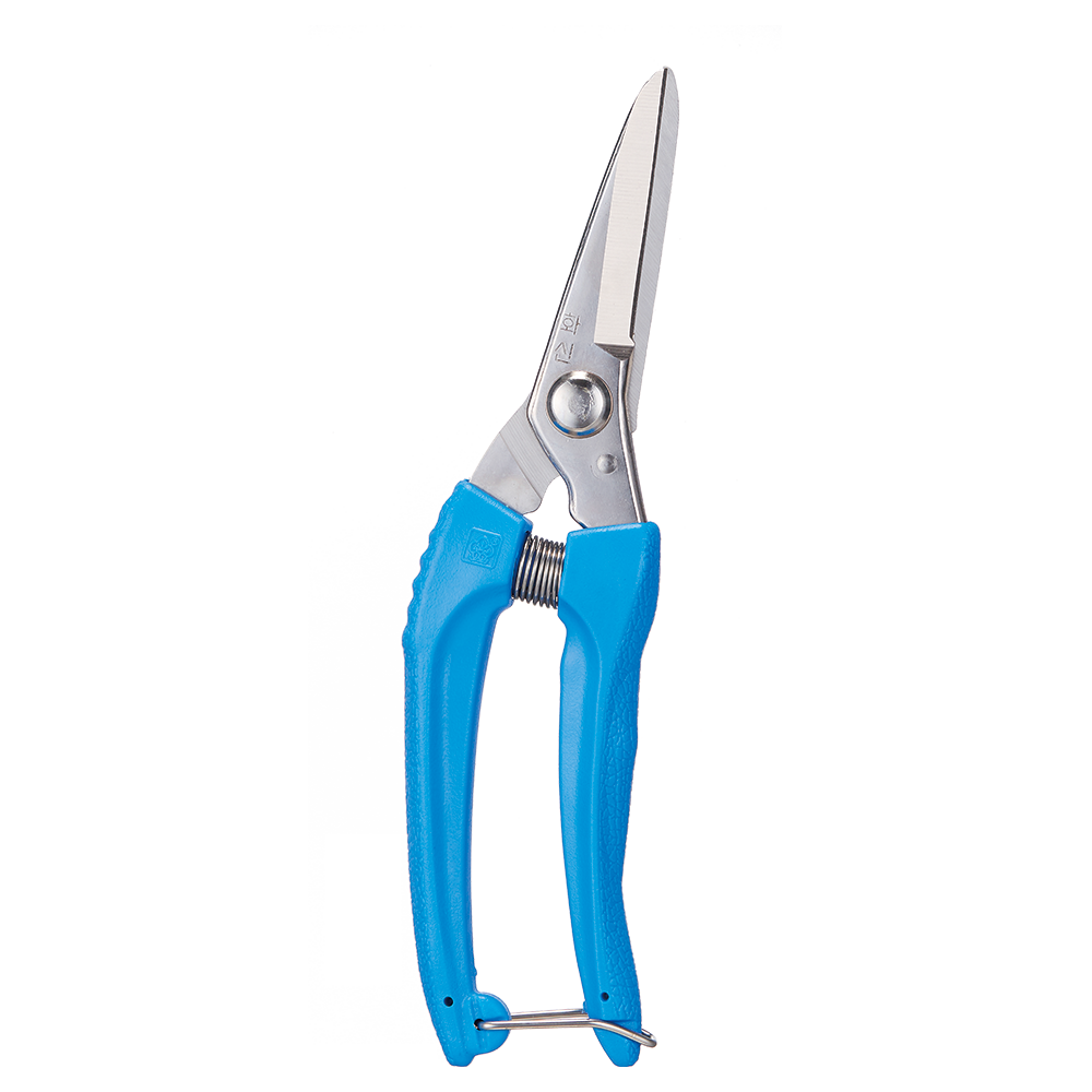 [HWASHIN] Multi-purpose Scissors P-800 (200MM), Carbon Tool Steel SK-5, Electroless Nickel Plating, Non-slip, 3 Colors (Red, Blue, Yellow Random Shipping) - Made in Korea