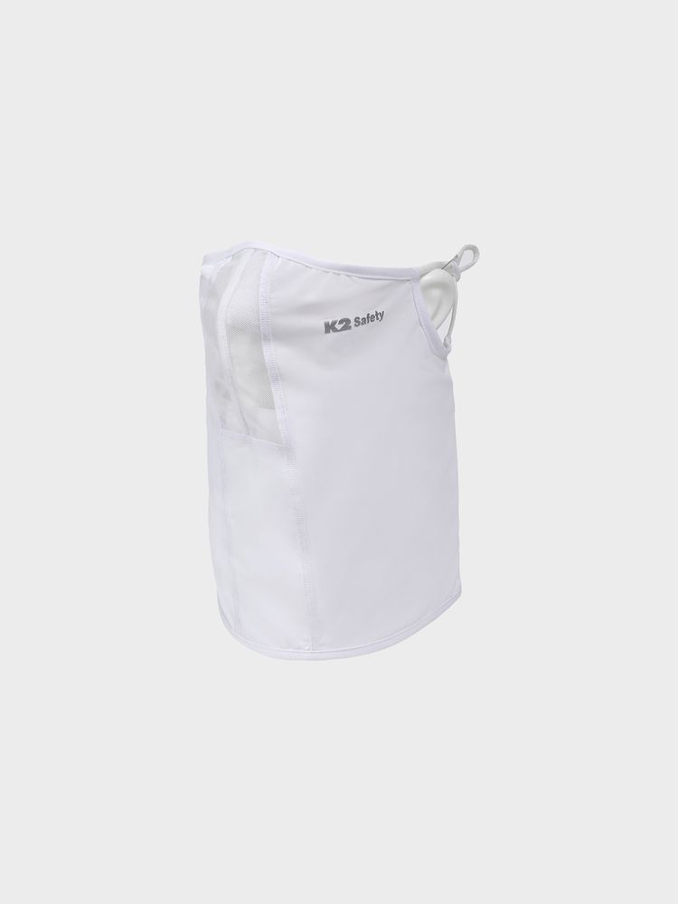 K2 Safety Aero Scarf – Cooling Breathable Neck & Face Cover with Adjustable Ear Loops (White / Black / Beige)