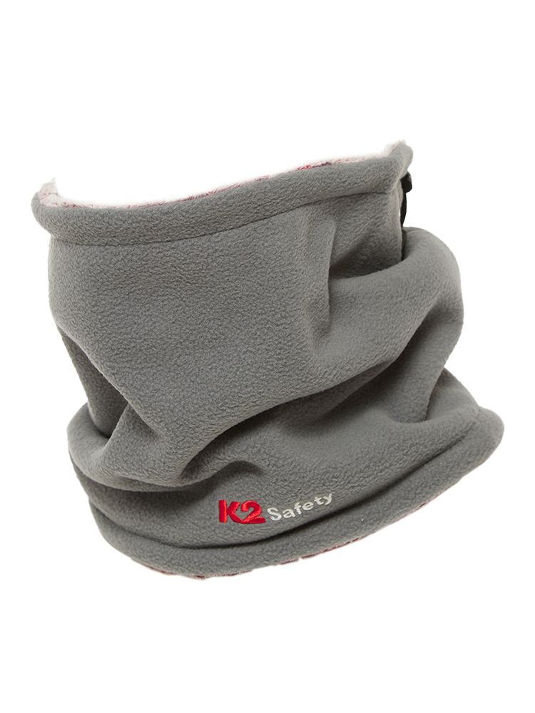 K2 Safety Winter Neck Gaiter - Warm, Soft Polar Fleece, Convertible to a Beanie (Grey)