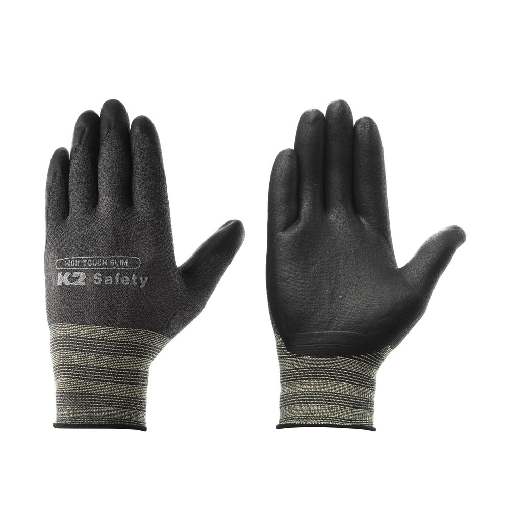 K2 Safety High-Touch Slim Fit NBR Safety Gloves (Dark Grey) – Comfortable, Chemical & Oil Resistant