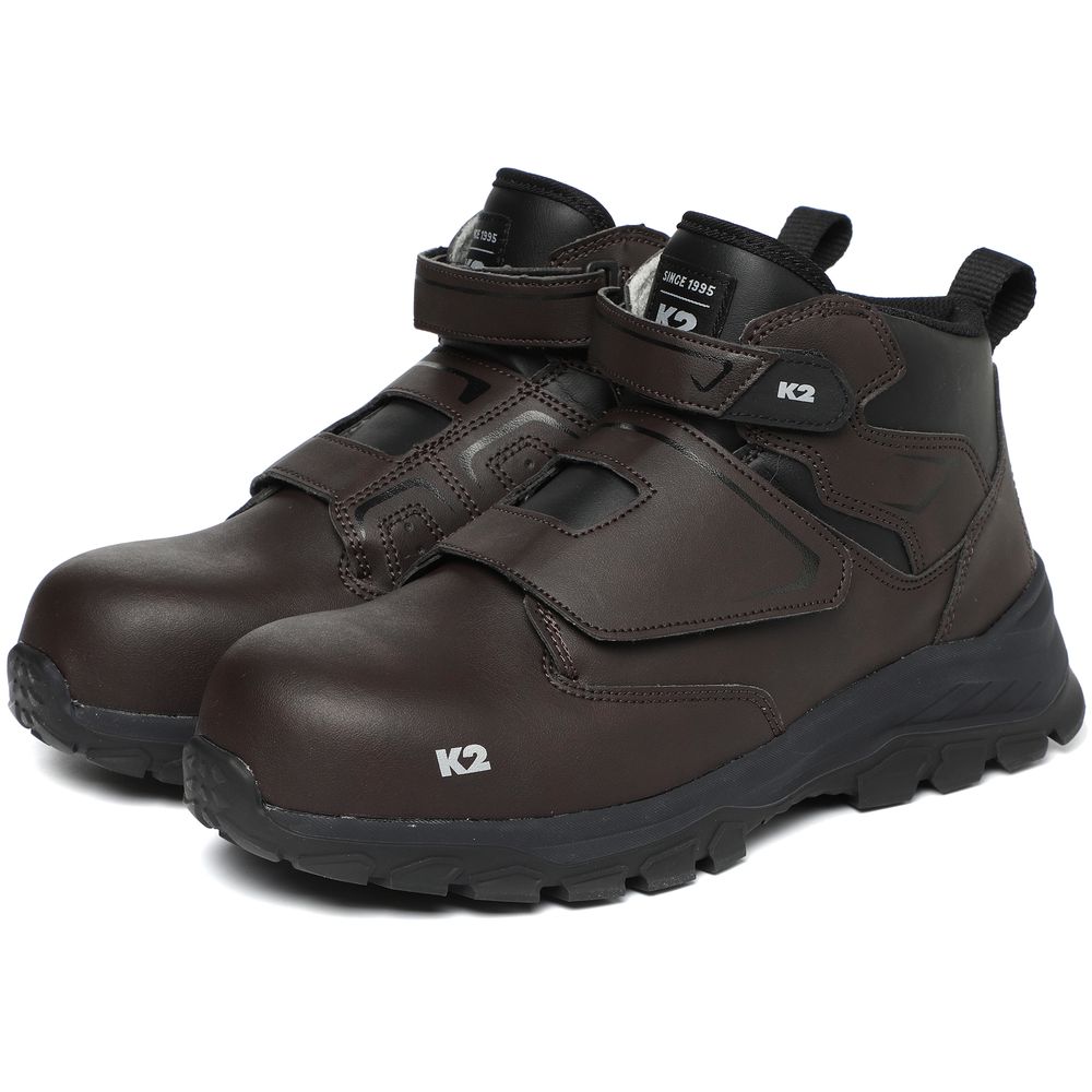 K2 Safety K2-111B (Brown) – Wide Toe Cap Lightweight Safety Shoes with EVA Cushion & Slip-Resistant Outsole