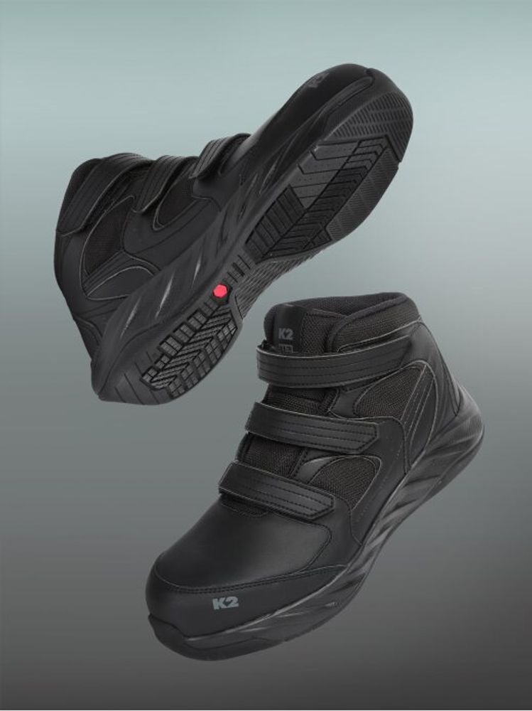 K2 Safety Flame-Resistant Work Boots K2-117BK (Black) – Fireproof Leather, Strap Closure, Non-Slip Outsole