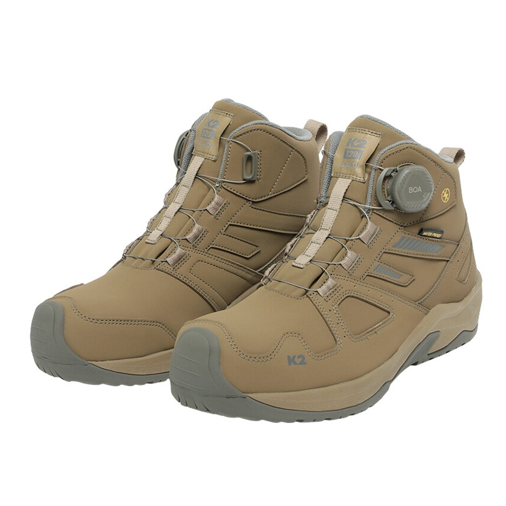 K2 Safety Waterproof Insulated Work Boots K2-120TN (Camel) – BOA Fit System, Composite Toe, Non-Slip Oil-Resistant Ankle Boots