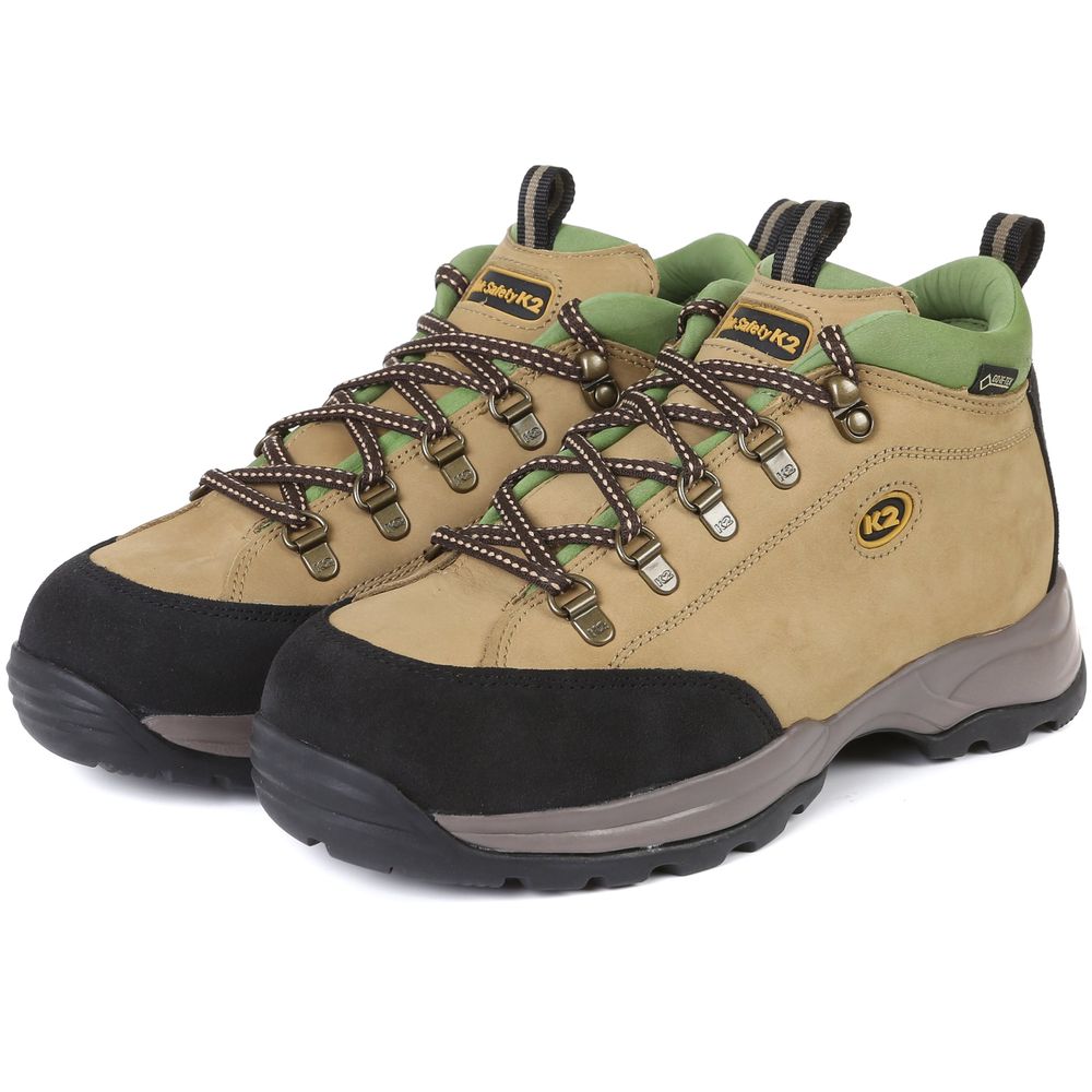 [K2-Safety] K2-17 Ankle Safety Shoes, Waterproof Nubuck Leather, Pylon Midsole, Rubber Outsole, Excellent Breathability and Resilience. Gore-Tex