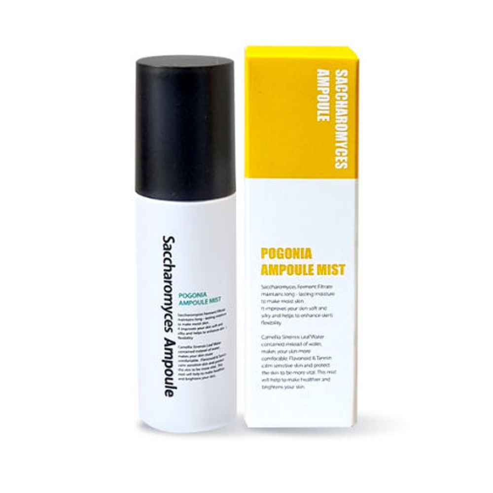 Pogonia Saccharomyces Ampoule Mist 100ml – Water-Free Green Tea Spray Ampoule, Green Tea Extract + Yeast Ferment, Brightening Niacinamide, Lightweight Hydrating Mist for Face & Body _ Made in KOREA